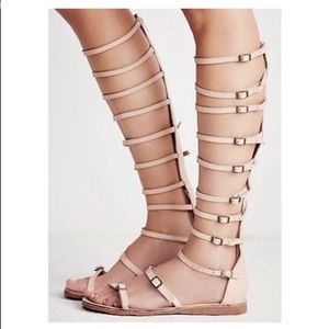 Free People Jeffrey Campbell leather gladiator buckle up sandals size 6 (or 6.5)